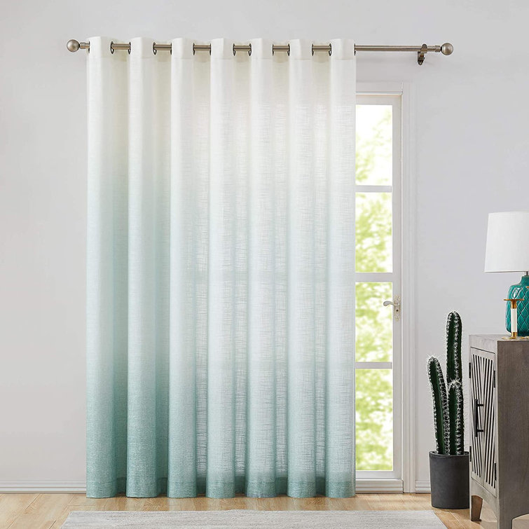 Latitude Run® Extra Wide Rayon Ombre SemiSheer Single Curtain Panel